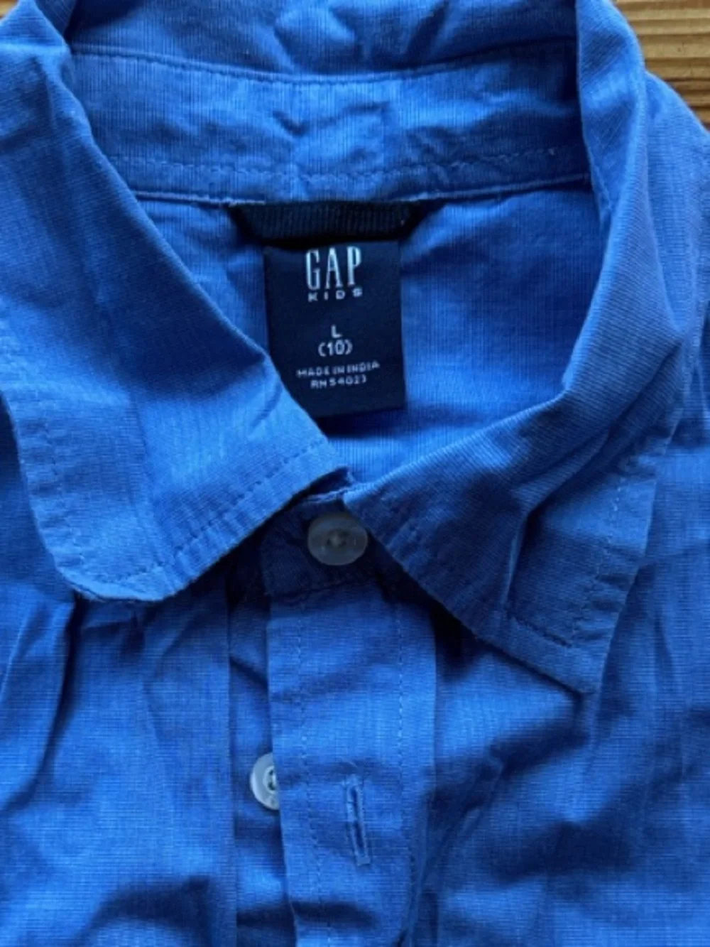 GAP Boy’s True Blue Long-Sleeve Button Shirt